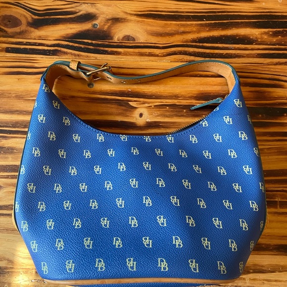 Dooney & Bourke Handbags - Dooney & Bourke Signature Bucket Bag Blue & Tan
